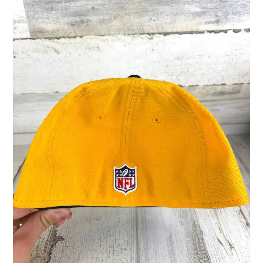 New Era 59Fifty Pittsburgh Steelers Fitted Hat 7 1/8 Yellow NFL Football Cap NEW